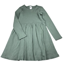 Load image into Gallery viewer, Girls Anko, green stretch cotton ribbed long sleeve dress, GUC, size 6, L: 56cm