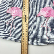 Load image into Gallery viewer, Girls Target, cotton dress, embroidered, flamingos, FUC, size 7, L: 61cm