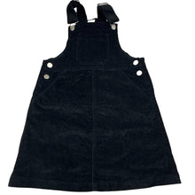 Load image into Gallery viewer, Girls Anko, black stretch cotton corduroy pinafore/overall dress, EUC, size 10, L: 67cm
