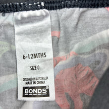 Load image into Gallery viewer, Boys Bonds, stretch cotton baby leggings, elasticated, dinosaur, wash fade, FUC, size 0,  