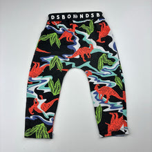 Load image into Gallery viewer, Boys Bonds, stretch cotton baby leggings, elasticated, dinosaur, wash fade, FUC, size 0,  