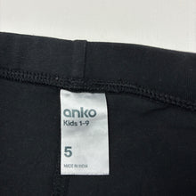 Load image into Gallery viewer, Girls Anko, black stretch cotton flared pants, elasticated, GUC, size 5,  