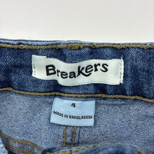 Load image into Gallery viewer, Unisex Breakers, blue stretch denim jeans, GUC, size 4,  