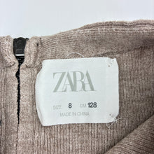 Load image into Gallery viewer, Girls Zara, taupe viscose blend knit long sleeve dress, GUC, size 8, L: 60.5cm
