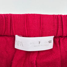 Load image into Gallery viewer, Girls Zara, linen blend wide-leg pants, elasticated, GUC, size 7,  