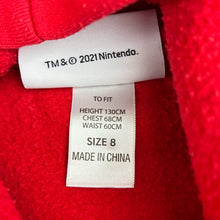 Load image into Gallery viewer, Boys Nintendo, Mario and Bowser fleece lined hoodie, pilling, FUC, size 8,  