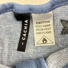Load image into Gallery viewer, Unisex CACHIA, blue stretch cotton ribbed zip romper, GUC, size 1,  
