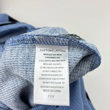 Load image into Gallery viewer, Unisex CACHIA, blue stretch cotton ribbed zip romper, GUC, size 1,  