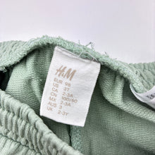 Load image into Gallery viewer, Unisex H&amp;M, green cotton track pants, elasticated, FUC, size 3,  