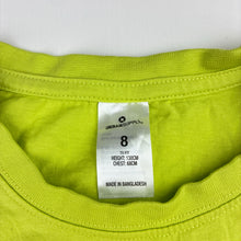 Load image into Gallery viewer, Boys Urban Supply, plain lime cotton t-shirt, EUC, size 8,  