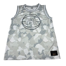Load image into Gallery viewer, Boys NBL, camo print basketball singlet, minor marks, FUC, size 14,  