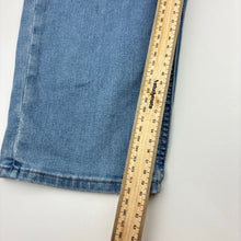 Load image into Gallery viewer, Girls Uniqlo, blue stretch denim jeans, adjustable, minor marks, FUC, size 11-12,  