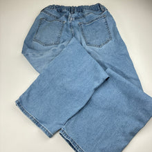 Load image into Gallery viewer, Girls Uniqlo, blue stretch denim jeans, adjustable, minor marks, FUC, size 11-12,  