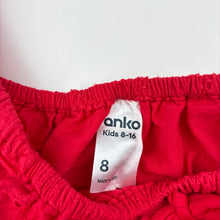 Load image into Gallery viewer, Girls Anko, red broderie cotton dress, GUC, size 8, L: 71cm