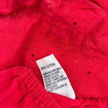 Load image into Gallery viewer, Girls Anko, red broderie cotton dress, GUC, size 8, L: 71cm