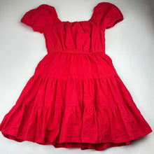 Load image into Gallery viewer, Girls Anko, red broderie cotton dress, GUC, size 8, L: 71cm