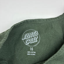 Load image into Gallery viewer, Boys SANTA CRUZ, green cotton singlet, wash fade, FUC, size 16,  