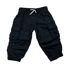Load image into Gallery viewer, Boys Anko, black cotton cargo jogger pants, elasticated, GUC, size 1,  