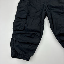 Load image into Gallery viewer, Boys Anko, black cotton cargo jogger pants, elasticated, GUC, size 1,  