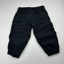 Load image into Gallery viewer, Boys Anko, black cotton cargo jogger pants, elasticated, GUC, size 1,  