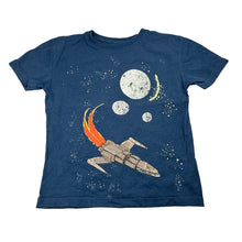 Load image into Gallery viewer, Boys John Lewis, navy cotton t-shirt, spaceship, wash fade, FUC, size 7,  
