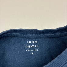 Load image into Gallery viewer, Boys John Lewis, navy cotton t-shirt, spaceship, wash fade, FUC, size 7,  