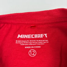 Load image into Gallery viewer, Boys Minecraft, Creeper Christmas cotton blend t-shirt, pilling, FUC, size 12,  