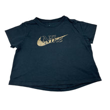 Load image into Gallery viewer, Girls Nike, black cropped cotton t-shirt, wash fade, FUC, size 12-13,  