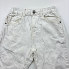 Load image into Gallery viewer, Unisex Zara, white denim jeans, elasticated, FUC, size 4-5,  