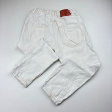 Load image into Gallery viewer, Unisex Zara, white denim jeans, elasticated, FUC, size 4-5,  