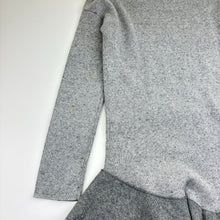 Load image into Gallery viewer, Girls WITCHERY GIRL, grey cotton knit long sleeve dress, marks back left sleeve, FUC, size 8, L: 65.5cm