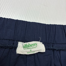 Load image into Gallery viewer, Girls Alfaberry, navy stretch cotton shorts, elasticated, EUC, size 6,  