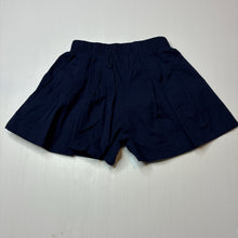 Load image into Gallery viewer, Girls Alfaberry, navy stretch cotton shorts, elasticated, EUC, size 6,  