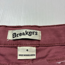 Load image into Gallery viewer, Boys Breakers, burgundy stretch cotton shorts, GUC, size 4,  