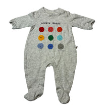 Load image into Gallery viewer, Unisex GAP, grey cotton blend coverall, smiley faces, GUC, size 000,  