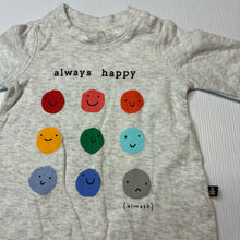 Load image into Gallery viewer, Unisex GAP, grey cotton blend coverall, smiley faces, GUC, size 000,  