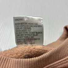 Load image into Gallery viewer, Girls Mango, plain brown cotton blend fleece lined sweater, GUC, size 2,  