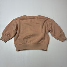 Load image into Gallery viewer, Girls Mango, plain brown cotton blend fleece lined sweater, GUC, size 2,  