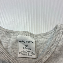 Load image into Gallery viewer, Unisex Baby Berry, grey stretch cotton coverall, GUC, size 00,  