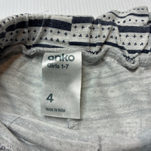Load image into Gallery viewer, Girls Anko, striped cotton blend shorts, elasticated, FUC, size 4,  