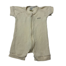 Load image into Gallery viewer, Unisex Bonds, cream cotton waffle zip romper, GUC, size 00,  