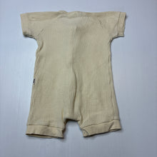 Load image into Gallery viewer, Unisex Bonds, cream cotton waffle zip romper, GUC, size 00,  