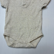Load image into Gallery viewer, Unisex Baby Berry, beige organic cotton ribbed bodysuit, FUC, size 000,  