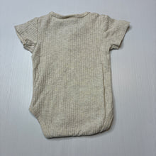Load image into Gallery viewer, Unisex Baby Berry, beige organic cotton ribbed bodysuit, FUC, size 000,  