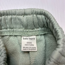Load image into Gallery viewer, Unisex Baby Berry, cotton blend fleece lined track pants, elasticated, GUC, size 0000,  