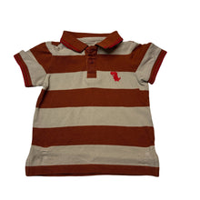 Load image into Gallery viewer, Boys Tilt, striped cotton polo top, dinosaur, GUC, size 1,  