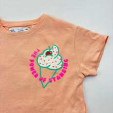 Load image into Gallery viewer, Girls Zara, peach cotton t-shirt, FUC, size 1,  