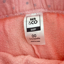 Load image into Gallery viewer, Girls Kids &amp; Co, pink cotton blend fleece lined pants, elasticated, GUC, size 00,  