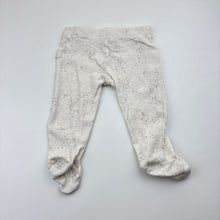 Load image into Gallery viewer, Unisex Anko, cream organic cotton footed leggings, elasticated, GUC, size 000,  