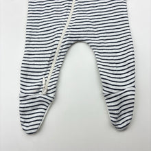 Load image into Gallery viewer, Unisex purebaby, striped organic cotton zip coverall, GUC, size 0000,  